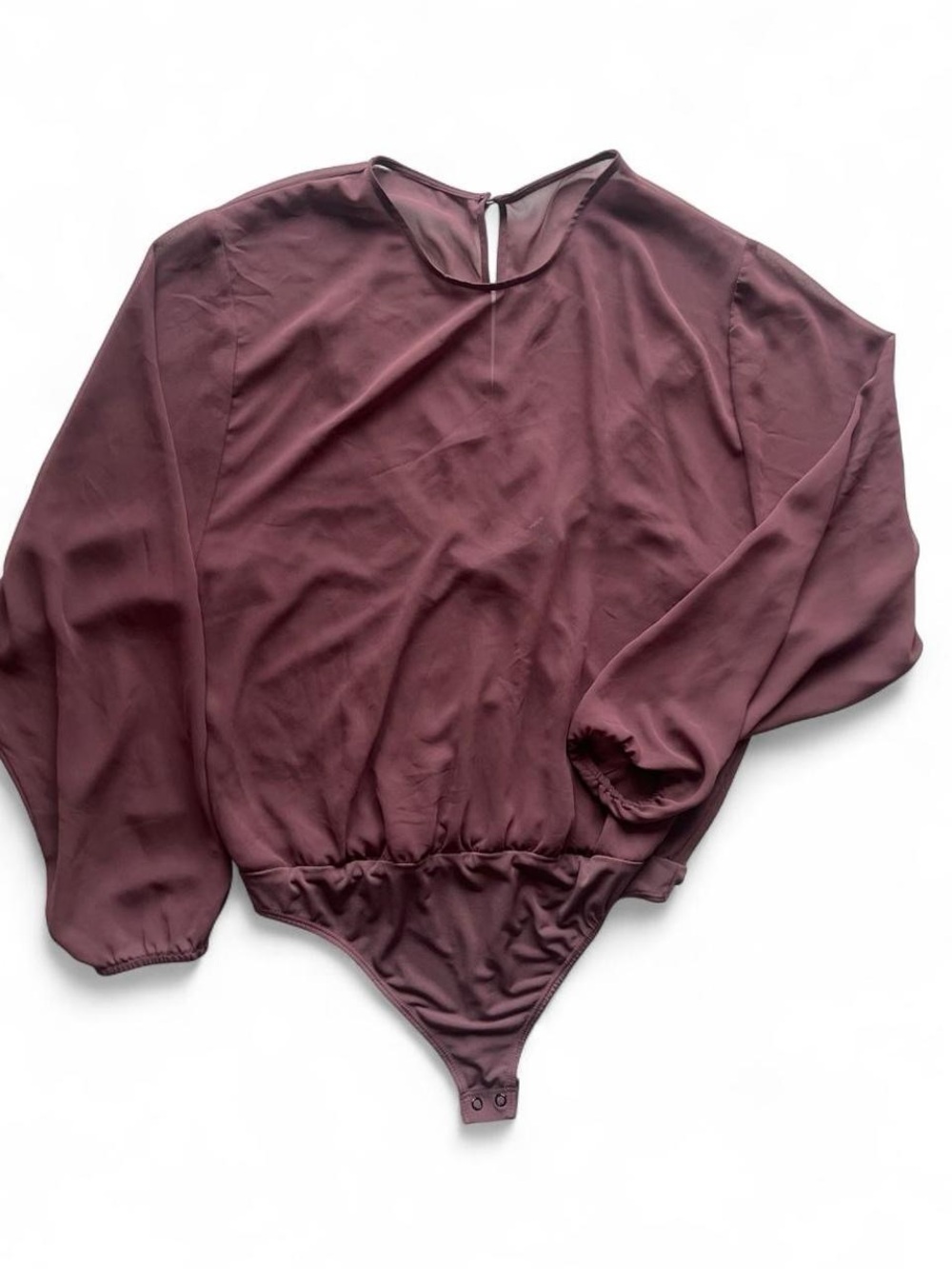 Express Large Mauve Chiffon Bodysuit with tank underneath EUC
